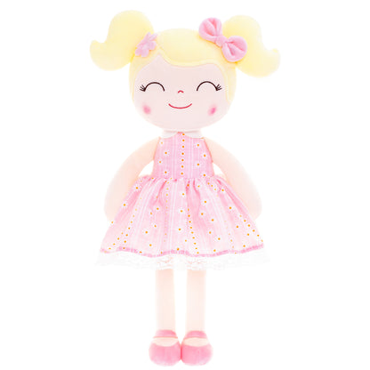 Personalized Plush Doll – Blonde Hair with a Pastel Pink Dress