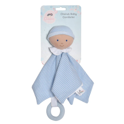 Personalized Baby Lovey with Rubber Teether - Blue