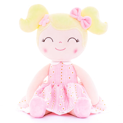 Personalized Plush Doll – Blonde Hair with a Pastel Pink Dress