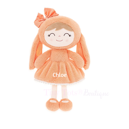 Personalized Coral Bunny Plush Doll