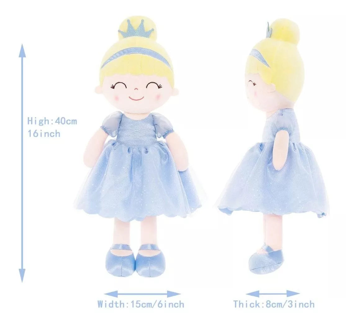 Personalized Princess Plush Doll – Blonde Hair with a Blue Dress