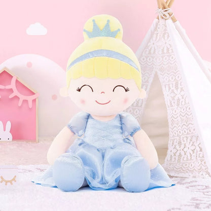 Personalized Princess Plush Doll – Blonde Hair with a Blue Dress