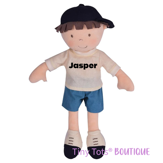 Personalized Boy Plush Doll in Baseball Cap - Jasper