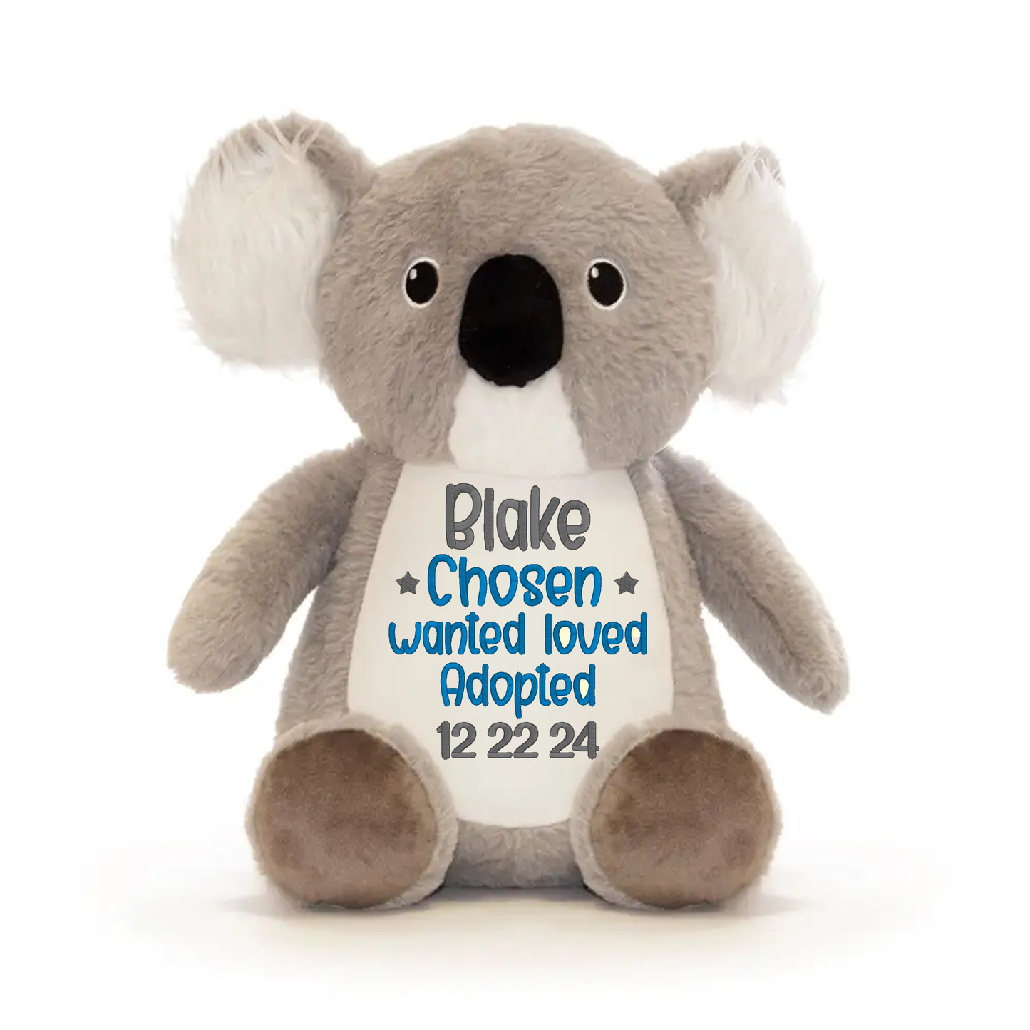 Personalized "Chosen, Wanted, Loved" Adoption Stuffed Animal