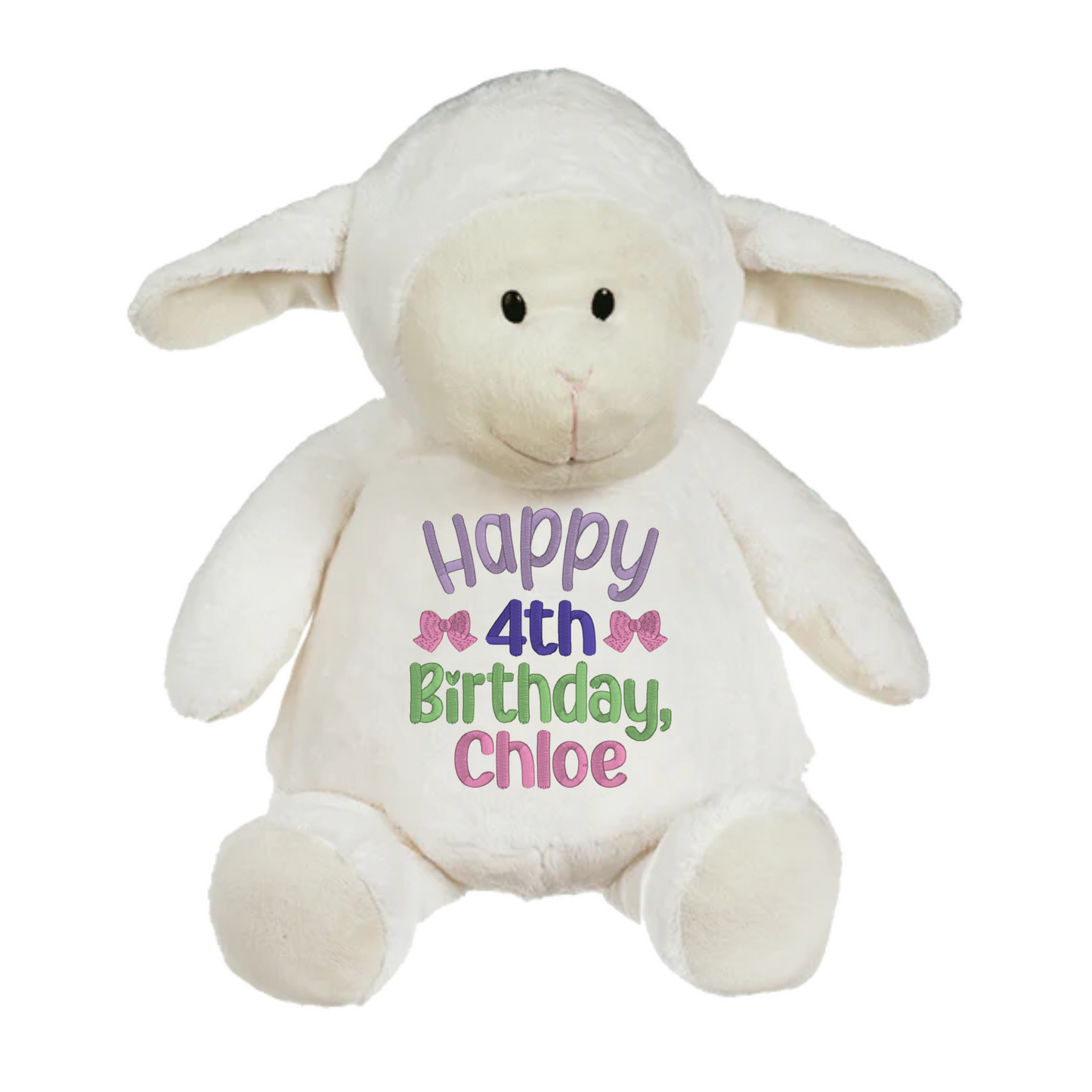 Personalized Birthday Stuffed Animal with Bows