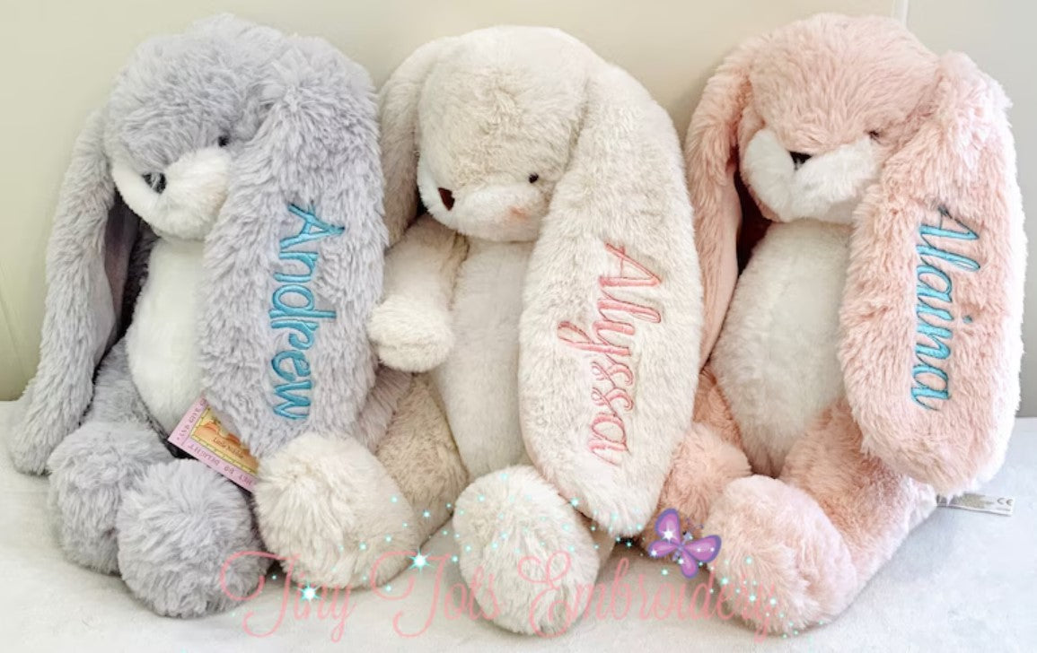 Personalized Plush Bunny with Embroidered Name