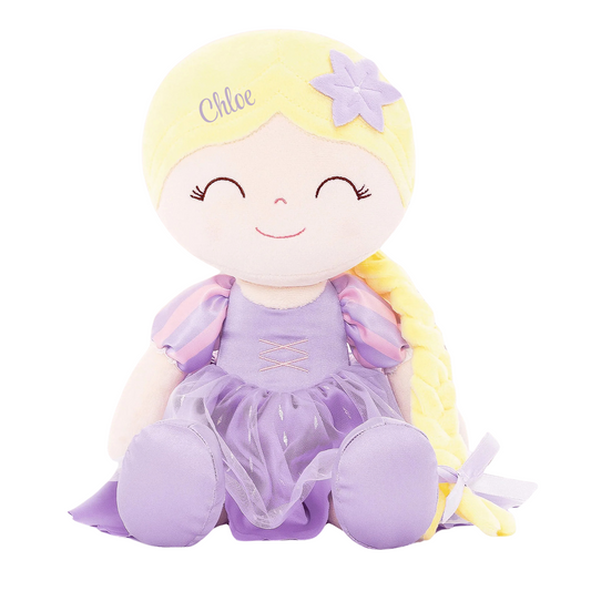 Personalized Princess Plush Doll – Blonde Hair with a Lilac Dress