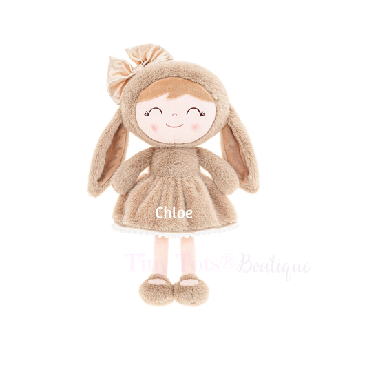 Personalized Tan Bunny Plush Doll