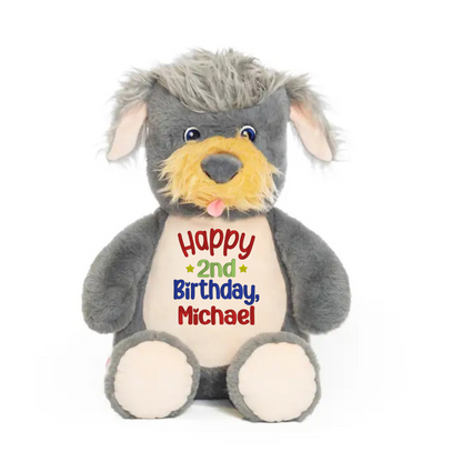 Personalized Birthday Stuffed Animal with Stars