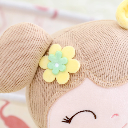 Personalized Plush Doll – Light Brown Hair with a Yellow Dress